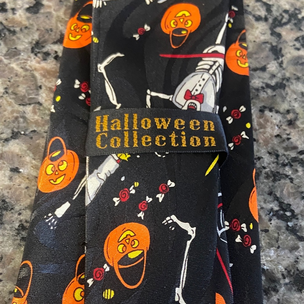 Halloween Ties - set of two Skeleton and Pumpkin Design - Picture 7 of 7